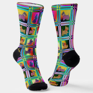 Chaussette Amour de chiot multicolore