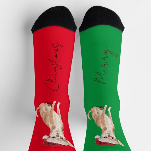 Chaussette Amoureux des chiens de Noël Terrier Motif Fun Red (Haut)