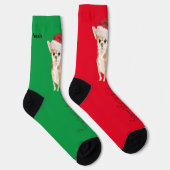 Chaussette Amoureux des chiens de Noël Terrier Motif Fun Red (Droite)