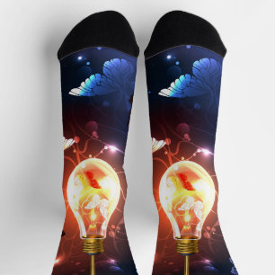 Chaussette Ampoule lumineuse avec papillons nocturnes