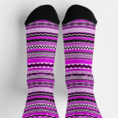 Chaussette Amusant, Coloré, Motif Des Rayures Violettes (Haut)