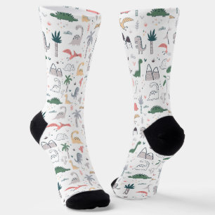 Chaussette Amusant Pastel Dinosaur Motif de scène