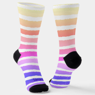 Chaussette Amusant Pastel Stripe Design