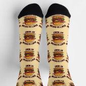 Chaussette Amusant Pun Alimentaire Bacon Lover Cheeseburger D (Haut)