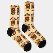 Chaussette Amusant Pun Alimentaire Bacon Lover Cheeseburger D (Droite)