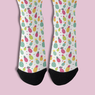 Chaussette Ananas tropical et Motif cardiaque
