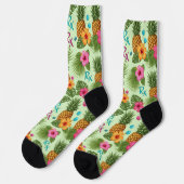 Chaussette Ananas tropical, Hibiscus et Chaussettes de pharma (Gauche)