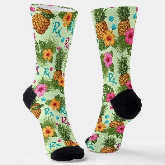 Chaussette Ananas tropical, Hibiscus et Chaussettes de pharma (Angulaire)