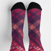 Chaussette Ancien Style Classique Noël Plaid Holiday Crew (Haut)