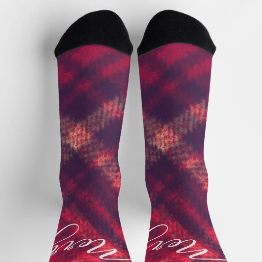 Chaussette Ancien Style Classique Noël Plaid Holiday Crew (Haut)