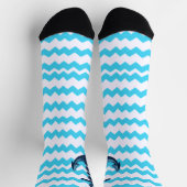 Chaussette Ancre bleue avec des vagues bleues (Haut)