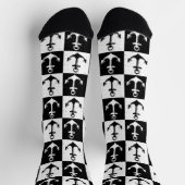Chaussette Ancre de À damiers en noir et blanc (Haut)