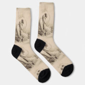 Chaussette Ange chrétien assis sur une pierre (Droite)