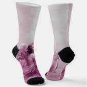 Chaussette ANGE JOUE LA LYRE SUR LES NUAGES Rose  (Angulaire)