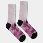 Chaussette ANGE JOUE LA LYRE SUR LES NUAGES Rose  (Droite)