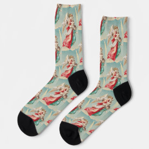 Chaussette Anges Gardiens portant un enfant Art éthéré