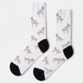 Chaussette Anglais Crème Golden Retriever mignon chien Motif (Gauche)