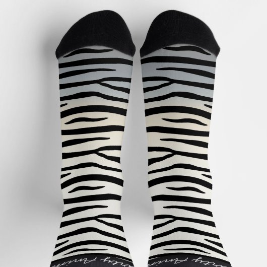 Chaussette "Animal de fête" Zebra Imprimer Amusants Jambes d' (Haut)