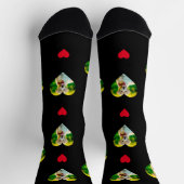 Chaussette Animaux de compagnie et coeurs personnalisables Mo (Haut)