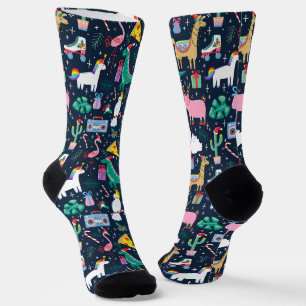 Chaussette Animaux de vacances et icônes Motif