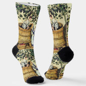 Chaussette ANTIQUE GRAPE VINEYARD HARVEST Medieval Miniature (Angulaire)