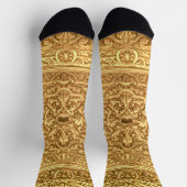 Chaussette Antique Ornamental Golden Floral Pattern (Haut)