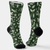 Chaussette Antiques Scientifiques Insectes Crème et Vert (Angulaire)