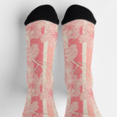 Chaussette Apricot motif à rayures florales rose (Haut)