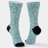 Chaussette Aqua Blue Floral Pattern Crazy Cute Socks (Angulaire)