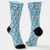 Chaussette Aqua Blue Soccer Ball Art Crazy Chaussettes (Angulaire)