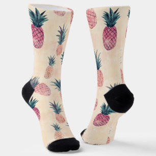 Chaussette Aquarelle amusante ananas