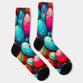 Chaussette Aquarelle Arc-en-ciel Oeufs de Pâques (Droite)