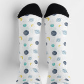 Chaussette Aquarelle Blue Space Planet Motif (Haut)