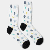 Chaussette Aquarelle Blue Space Planet Motif (Droite)