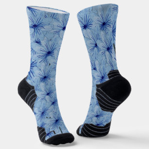 Chaussette Aquarelle Bouquet de fleurs sauvages bleues