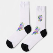 Chaussette Aquarelle colorée Floral (Gauche)
