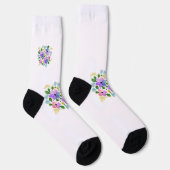 Chaussette Aquarelle colorée Floral (Droite)