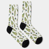 Chaussette Aquarelle Festive Arbres de Noël Holly Motif (Droite)