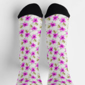 Chaussette Aquarelle fleur de lys rose florale (Haut)