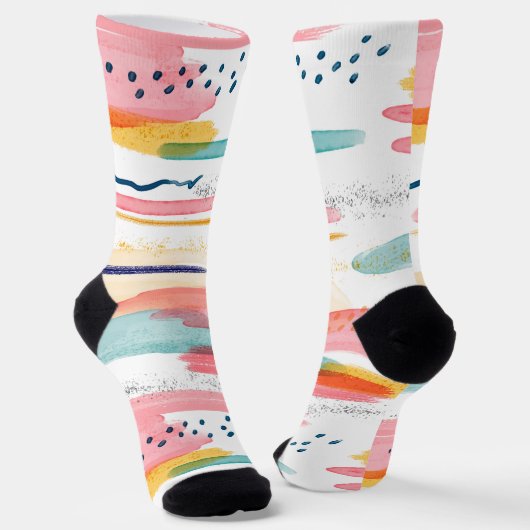 Chaussette Aquarelle Géométrique abstrait minimal moderne (Angulaire)
