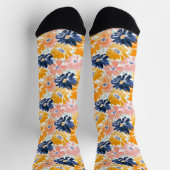Chaussette Aquarelle Motif Floral Rétro (Haut)