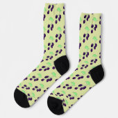 Chaussette Aquarelle Mûre Noire Botanique (Gauche)