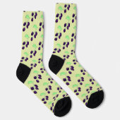 Chaussette Aquarelle Mûre Noire Botanique (Droite)
