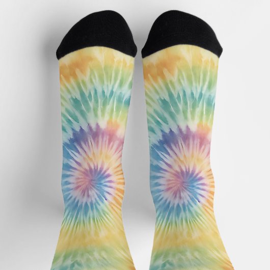 Chaussette Aquarelle Pastel Rainbow Tie Dye (Haut)