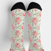 Chaussette Aquarelle Peony Floral Pattern Nom Chaussettes (Haut)