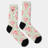 Chaussette Aquarelle Peony Floral Pattern Nom Chaussettes (Droite)