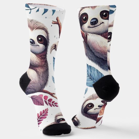 Chaussette Aquarelle vintage mignonne (Angulaire)