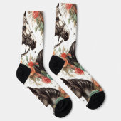 Chaussette Aquarelle vintage Peinture Cheval sans joint (Droite)