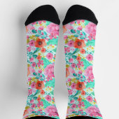 Chaussette Aquarelles colorées fleurs motif (Haut)