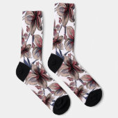 Chaussette Aquarelles Crimson Floral sur blanc (Droite)